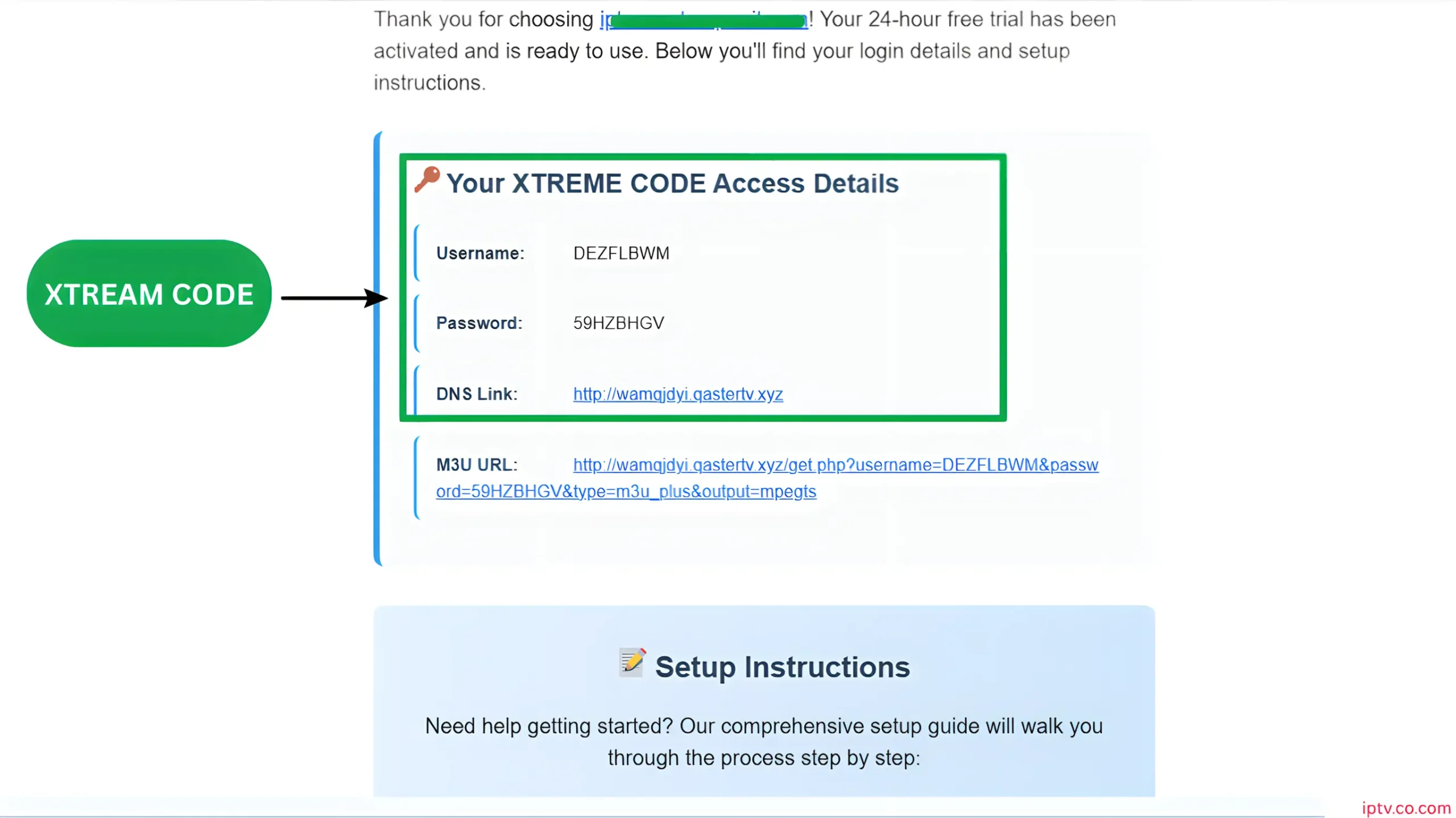 Xtream Code API Format Example