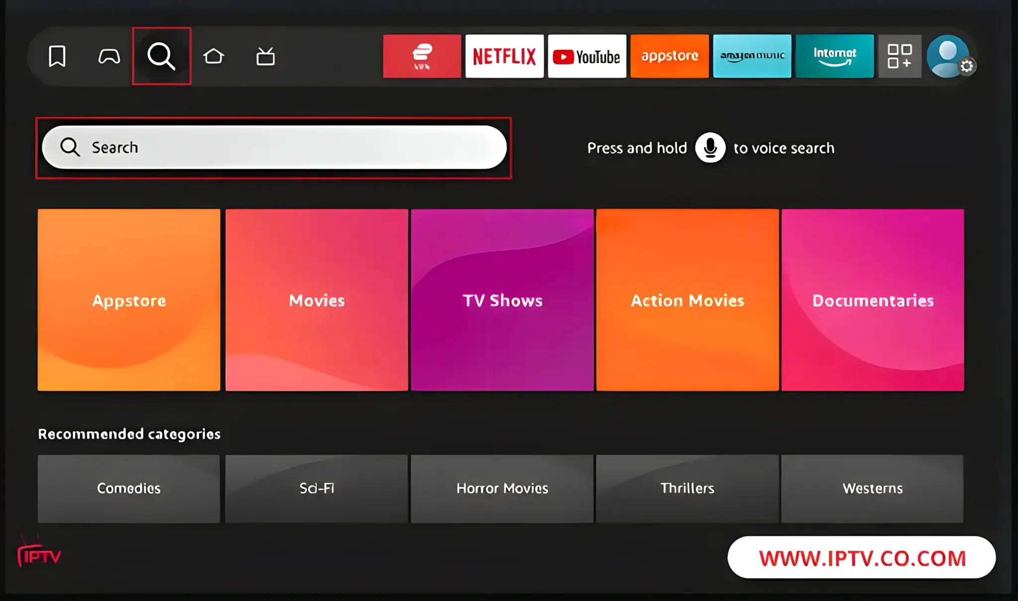 From your FireStick home screen, navigate to the far left and select the Find option. Then scroll down and click on Search