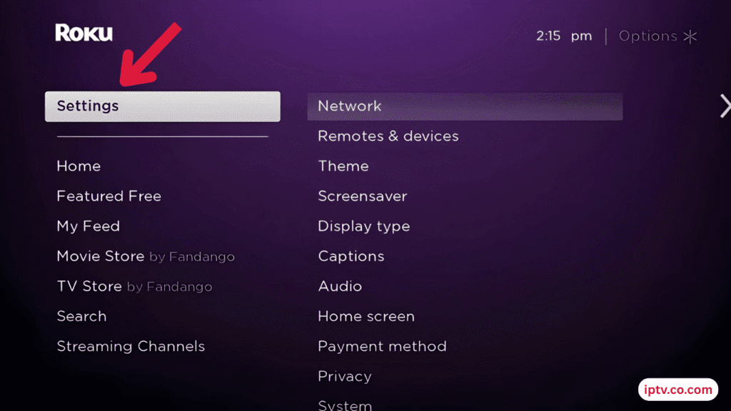Open the Settings section
