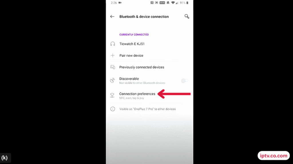 Tap on Connection Preference