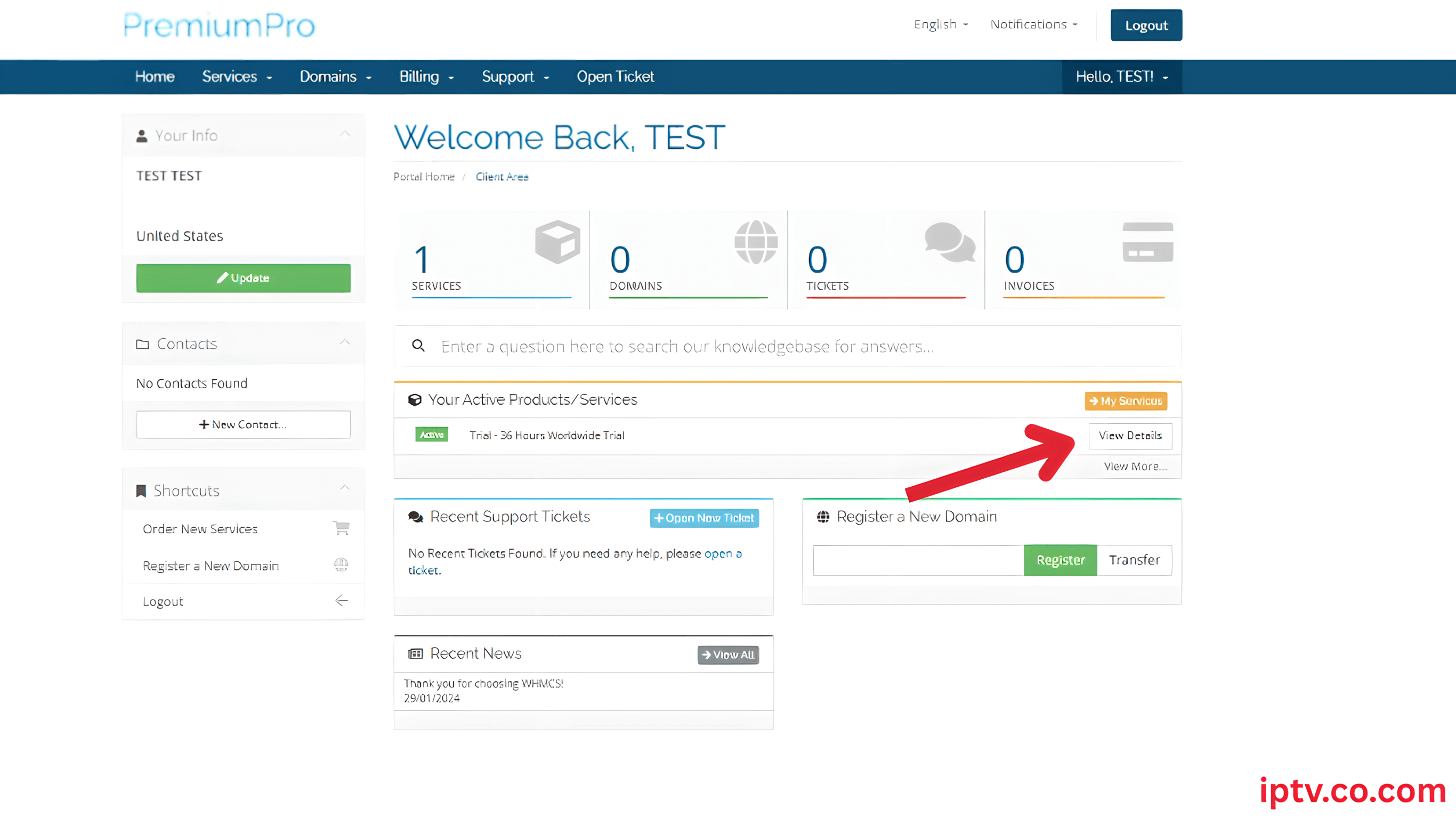 Click View details
