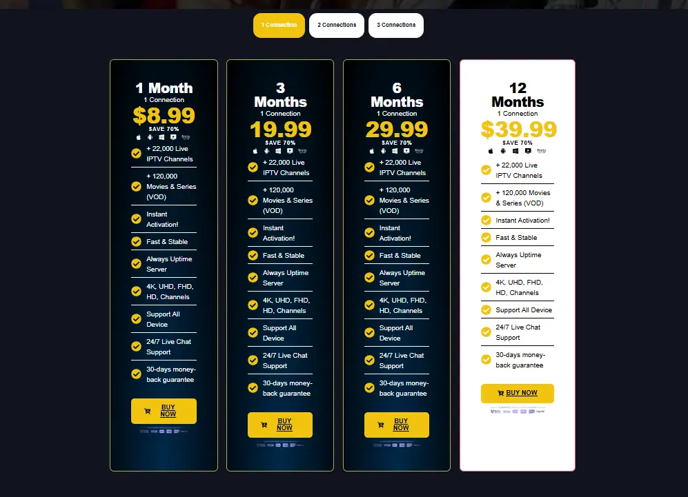 Cheap IPTV Multiple connections