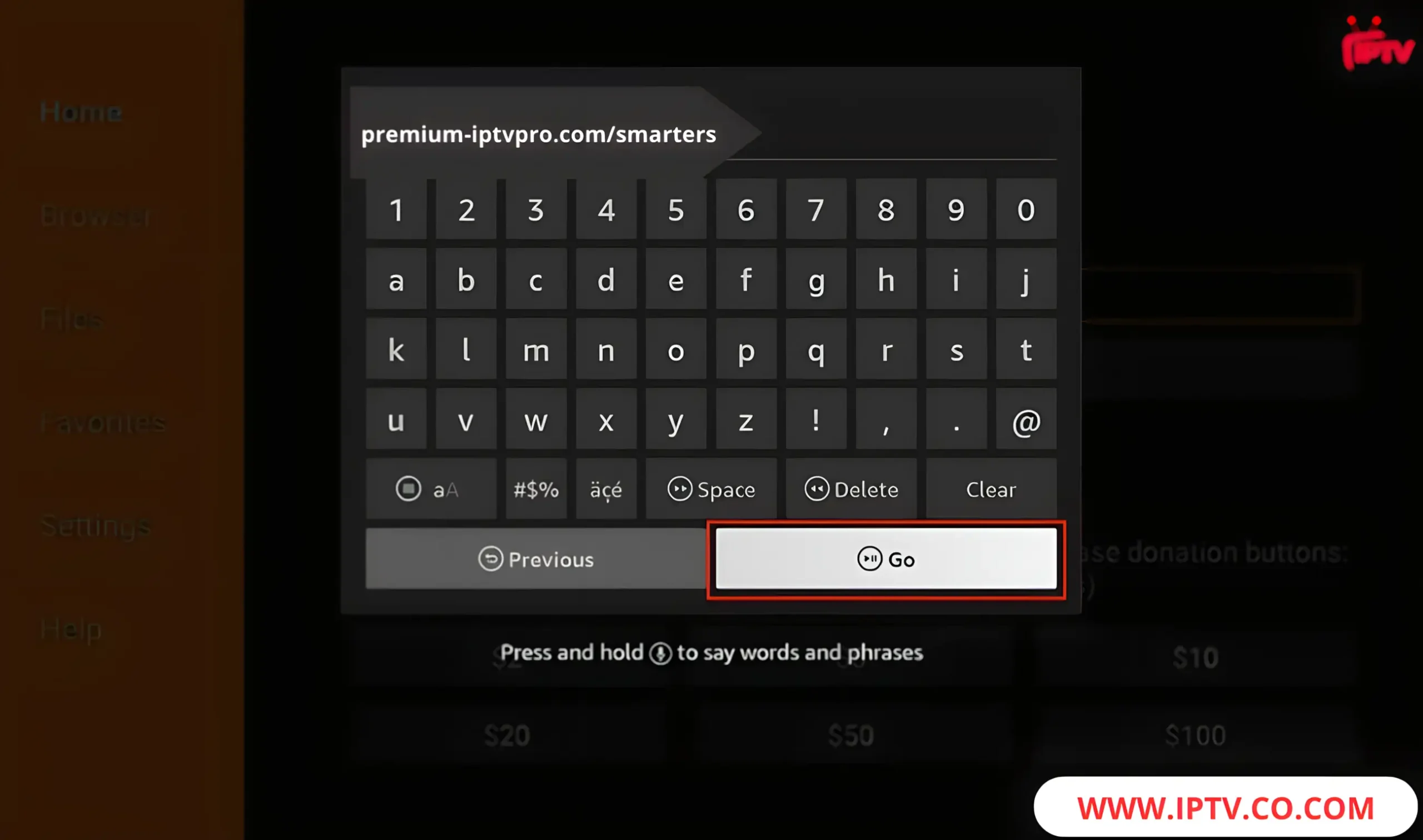 add url apk and press go