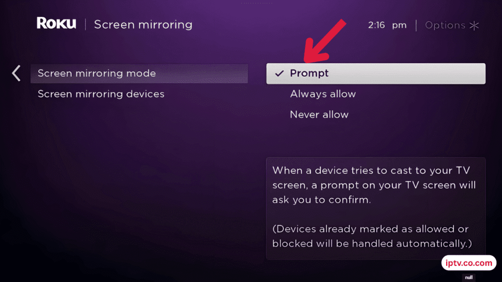 Choose 'Prompt'