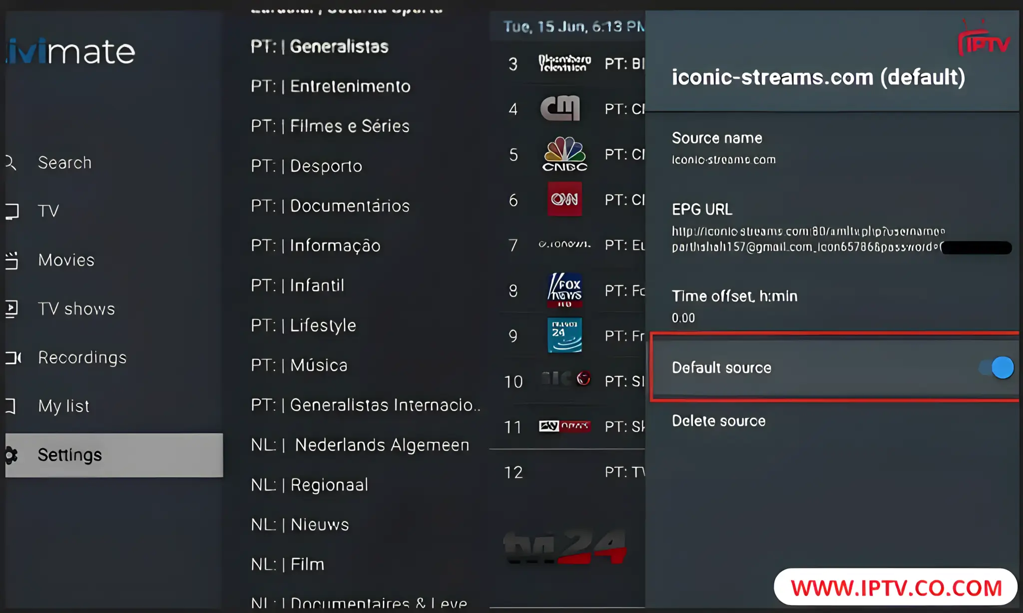 go to Settings and select EPG.