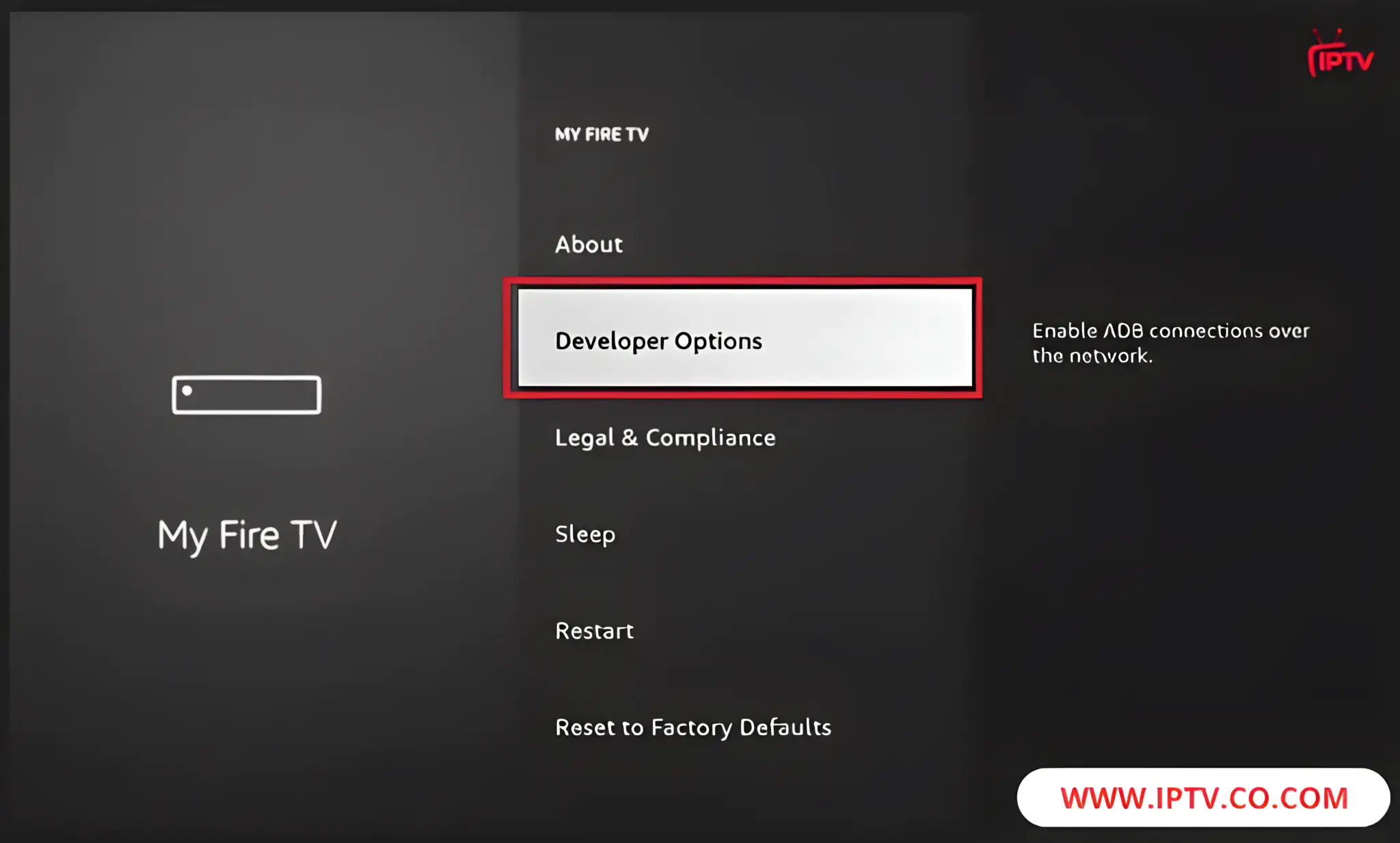 Select Developer Options