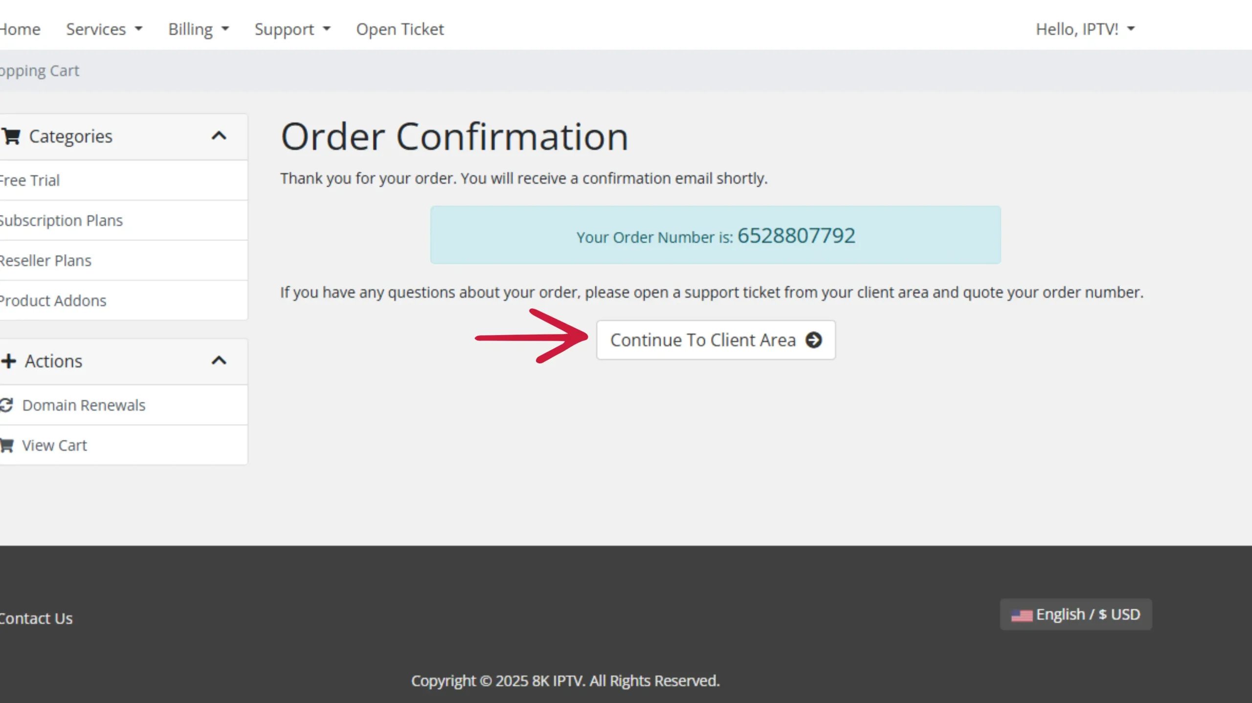 All set Your login details have been sent to your email and are also available in your account. (1)