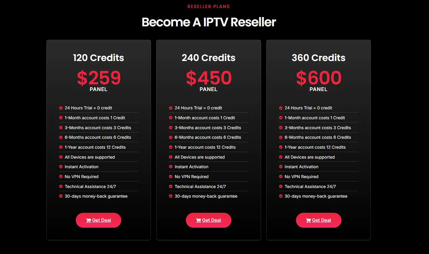 Premium IPTV Pro Reseller Plans