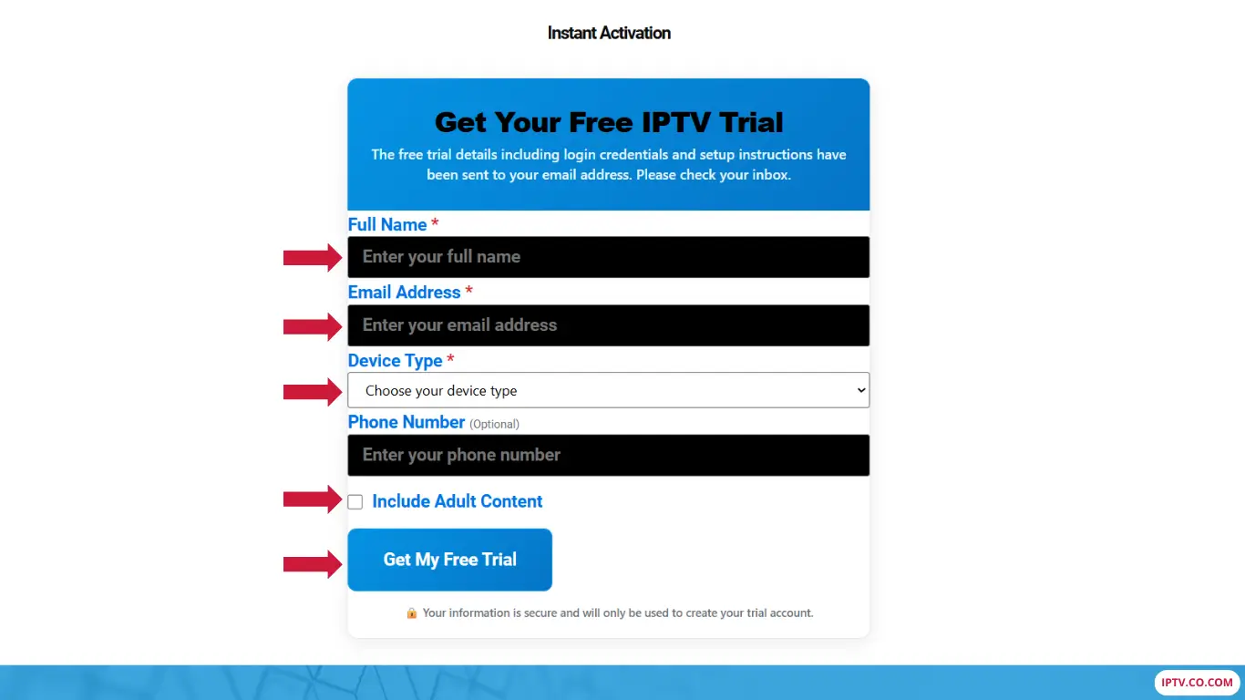 Enter your details and press complet order